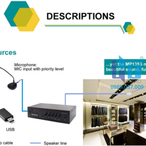 MP160 Tăng âm số với MP3 và Bluetooth 60W 3 MP135S kn logo