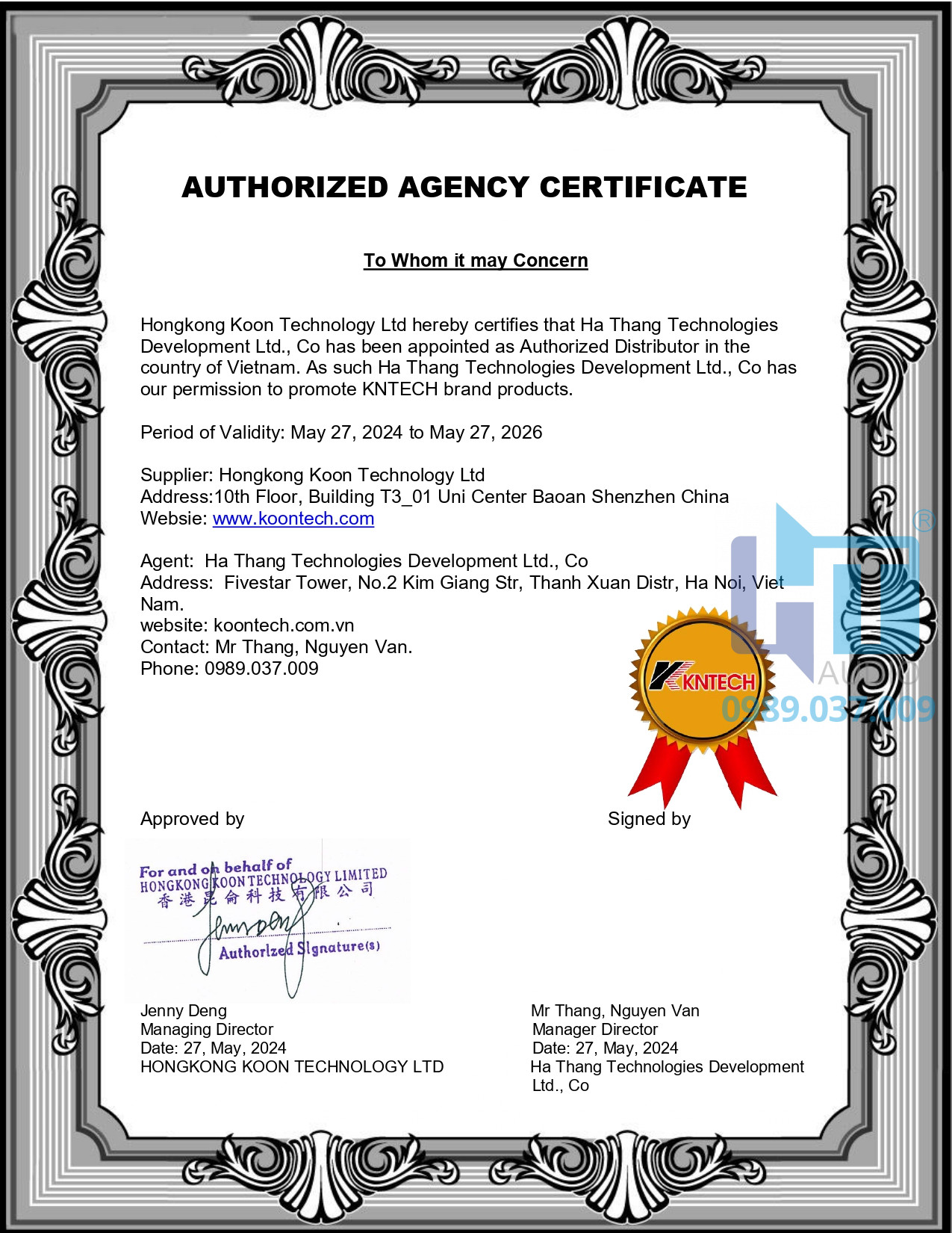KNTECH Auth Letter Ha Thang Audio